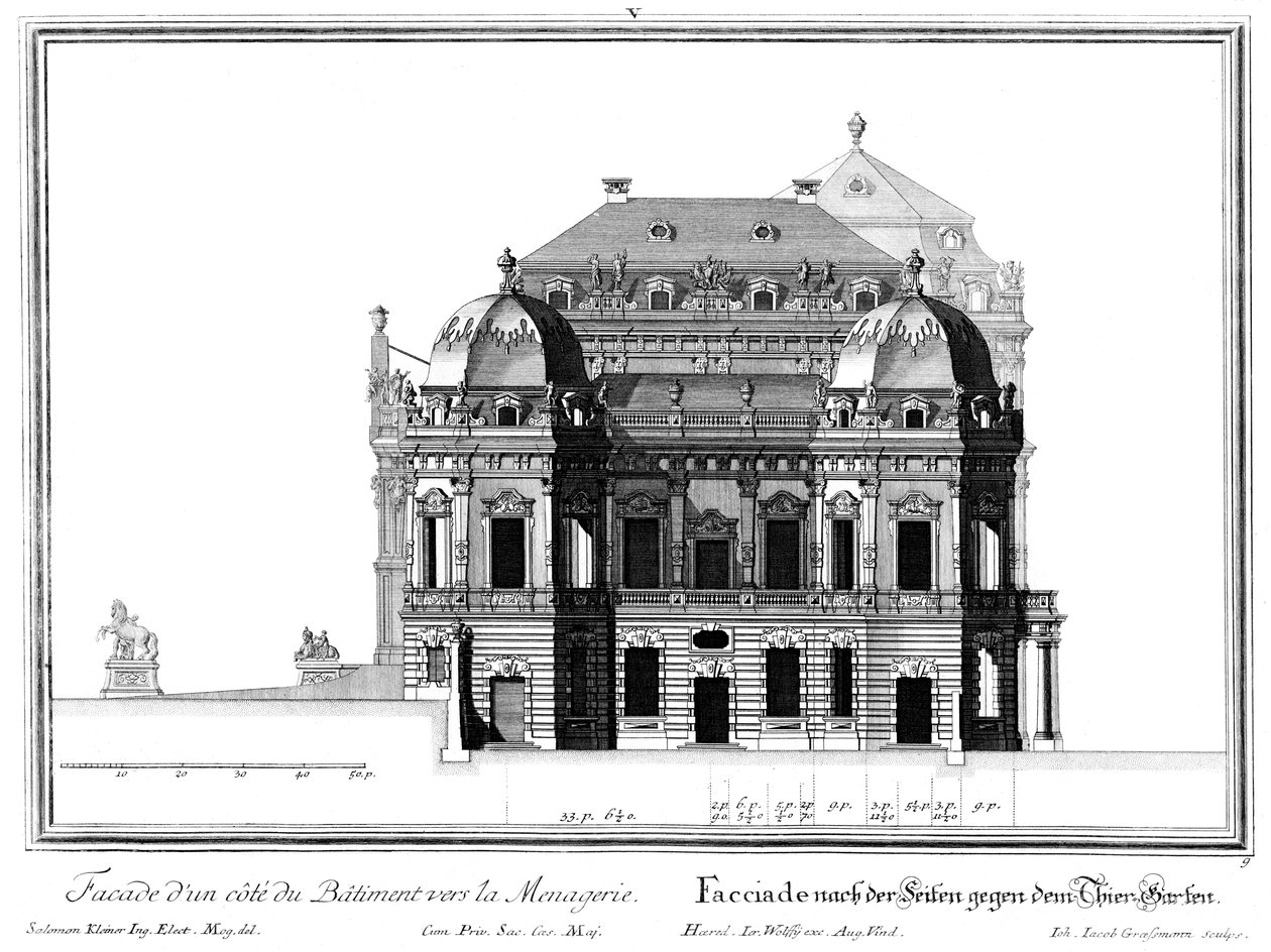 Forhøjning af den østlige sidefacade af Salomon Kleiner