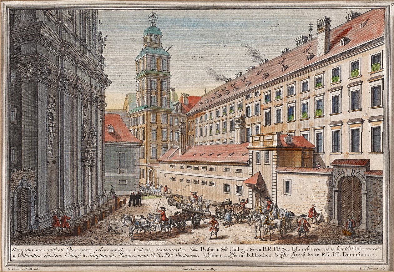 Den dominikanske kirke med observatorium i Postgasse af Salomon Kleiner
