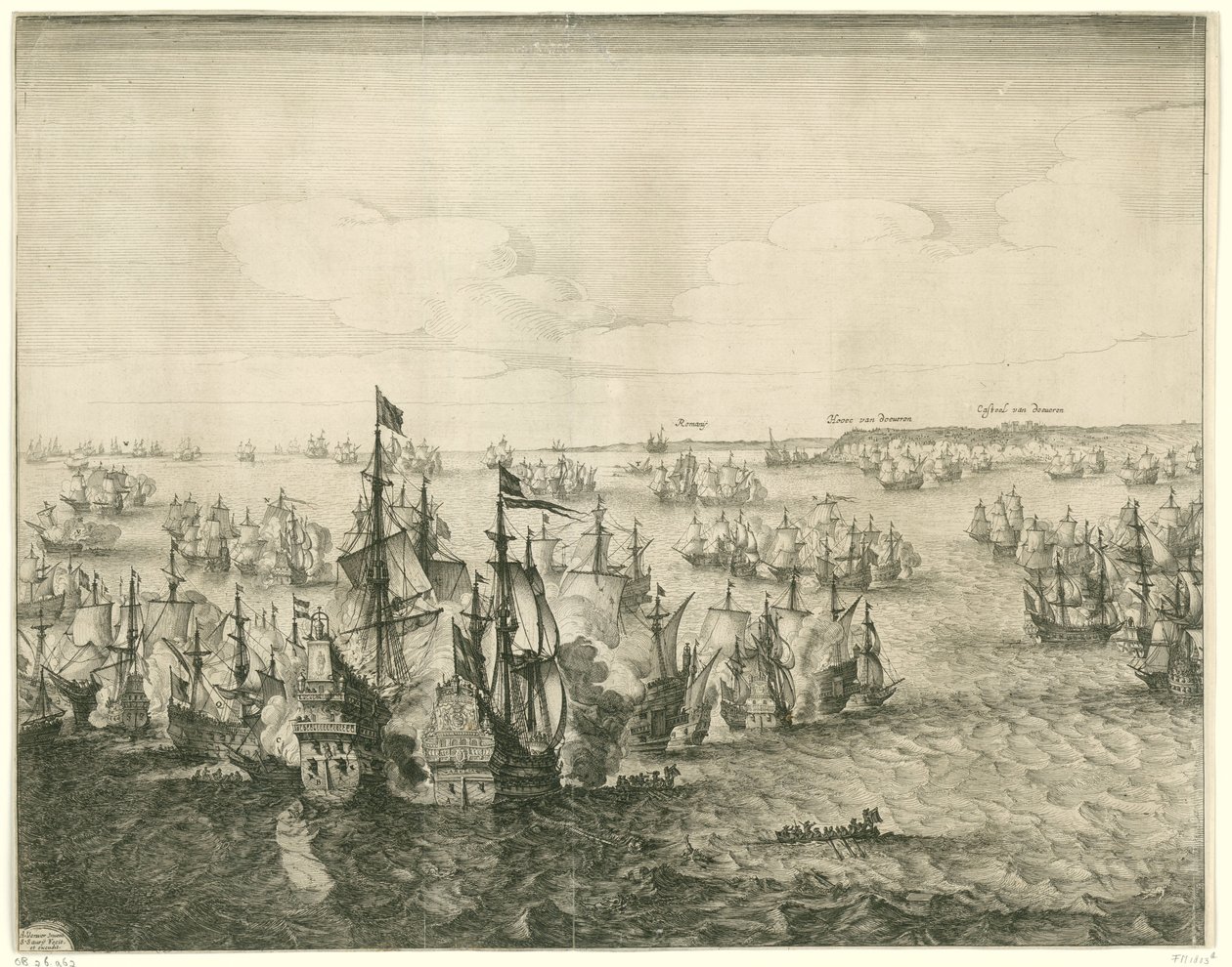 Slaget ved Duins (venstre plade), 1639 af Salomon Savery