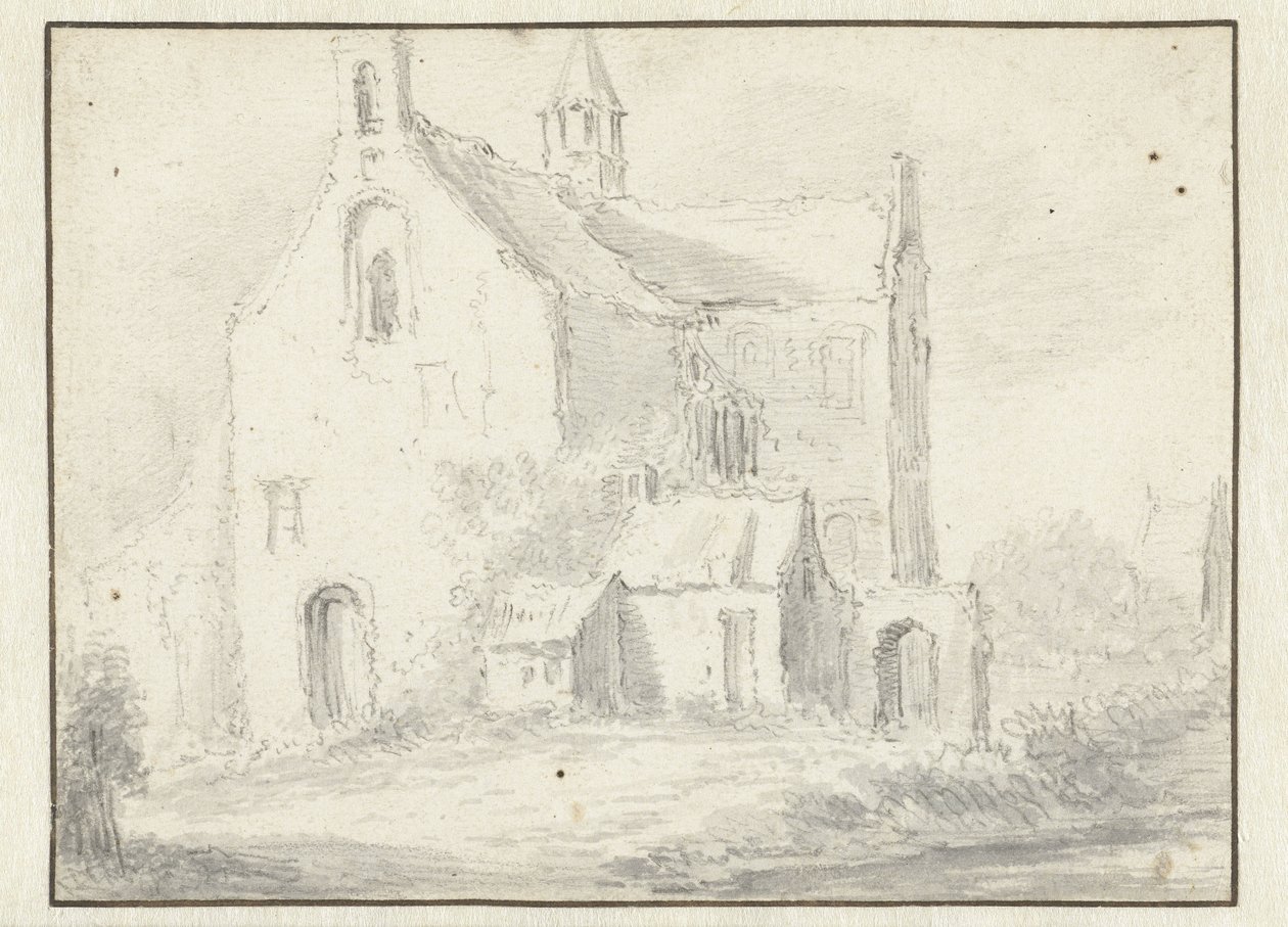 romansk kirke af Salomon van Ruysdael (possibly)