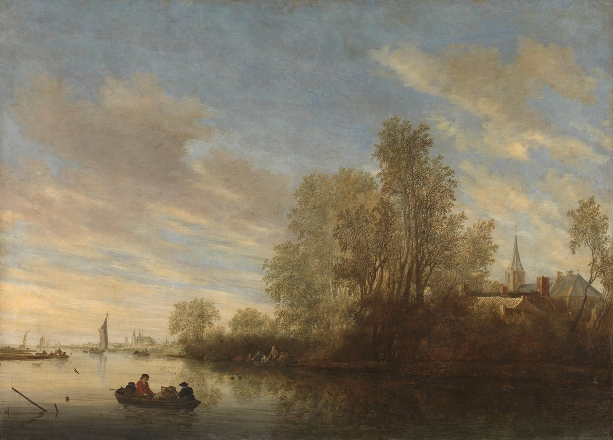 Flodudsigt nær Deventer af Salomon van Ruysdael