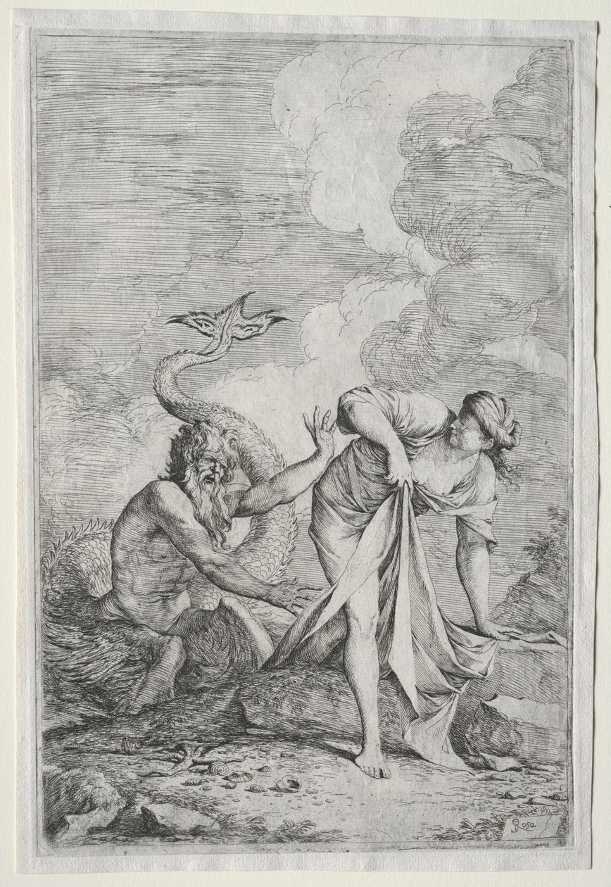 Glaucus og Scylla, ca. 1661. af Salvator Rosa