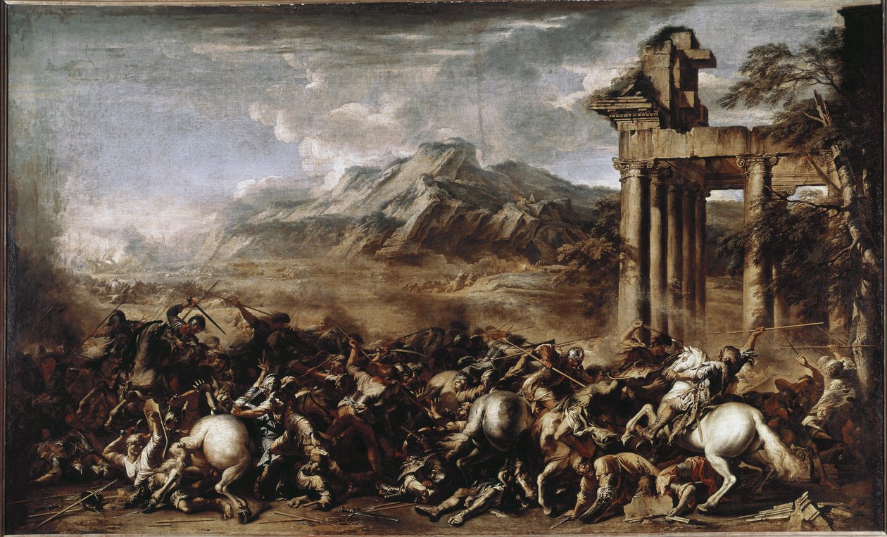 Heroisk kamp (olie på lærred af Salvator Rosa