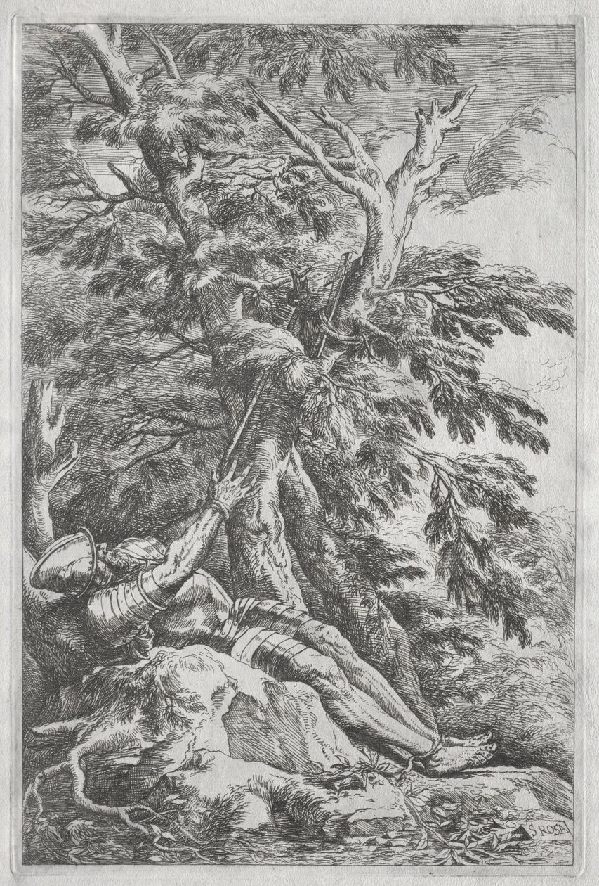 Sankt Vilhelm Eremitten, ca. 1662. af Salvator Rosa