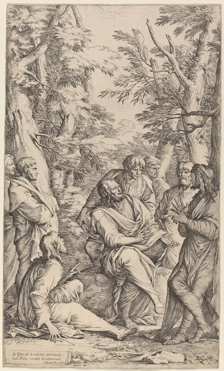 Akademiet af Platon af Salvator Rosa