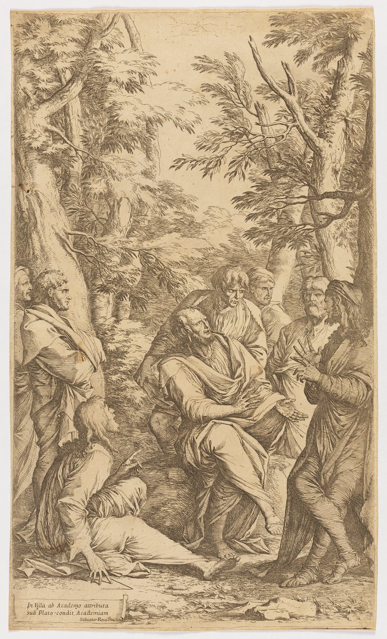 Akademiet af Platon af Salvator Rosa