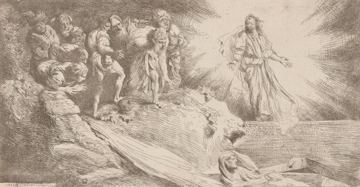 Lazarus opstandelse, 1645. af Salvatore Castiglione