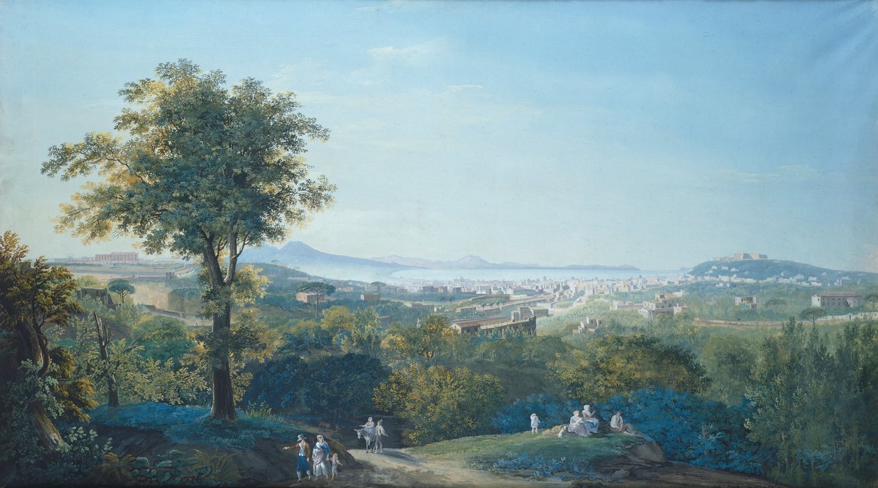 Napoli fra Capodimonte Scudillo (akvarel) af Salvatore Fergola