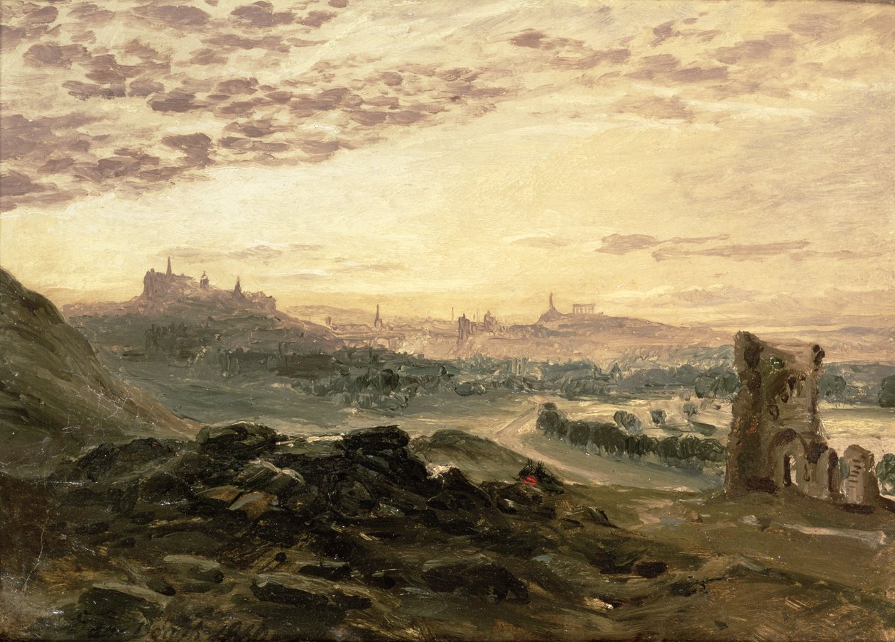 Panoramaudsigt over Edinburgh af Samuel Bough