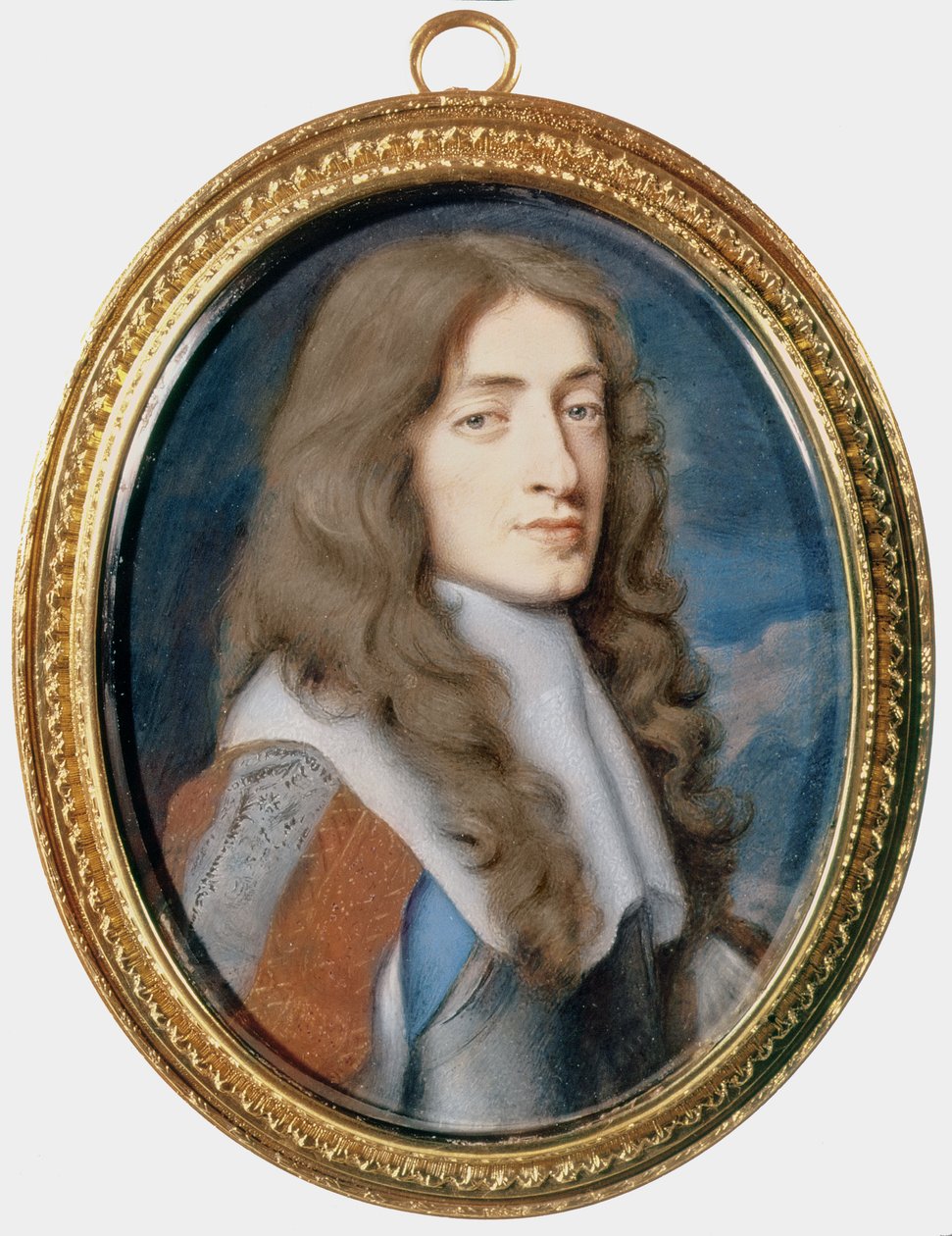 Miniature af James II som hertugen af York, 1661 (gouache og wc på vellum) af Samuel Cooper