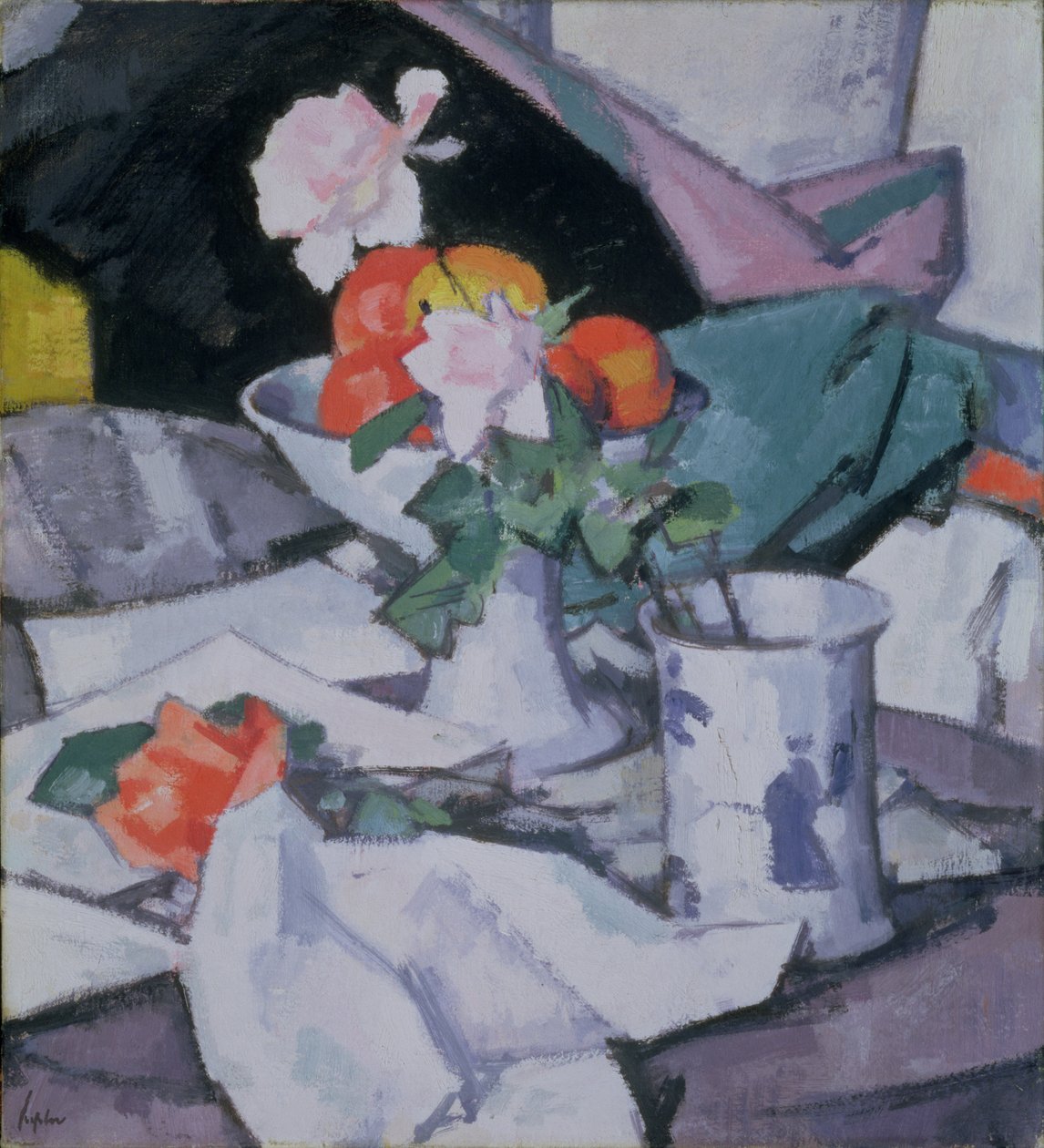 Stilleben, roser og kinesisk krukke af Samuel John Peploe