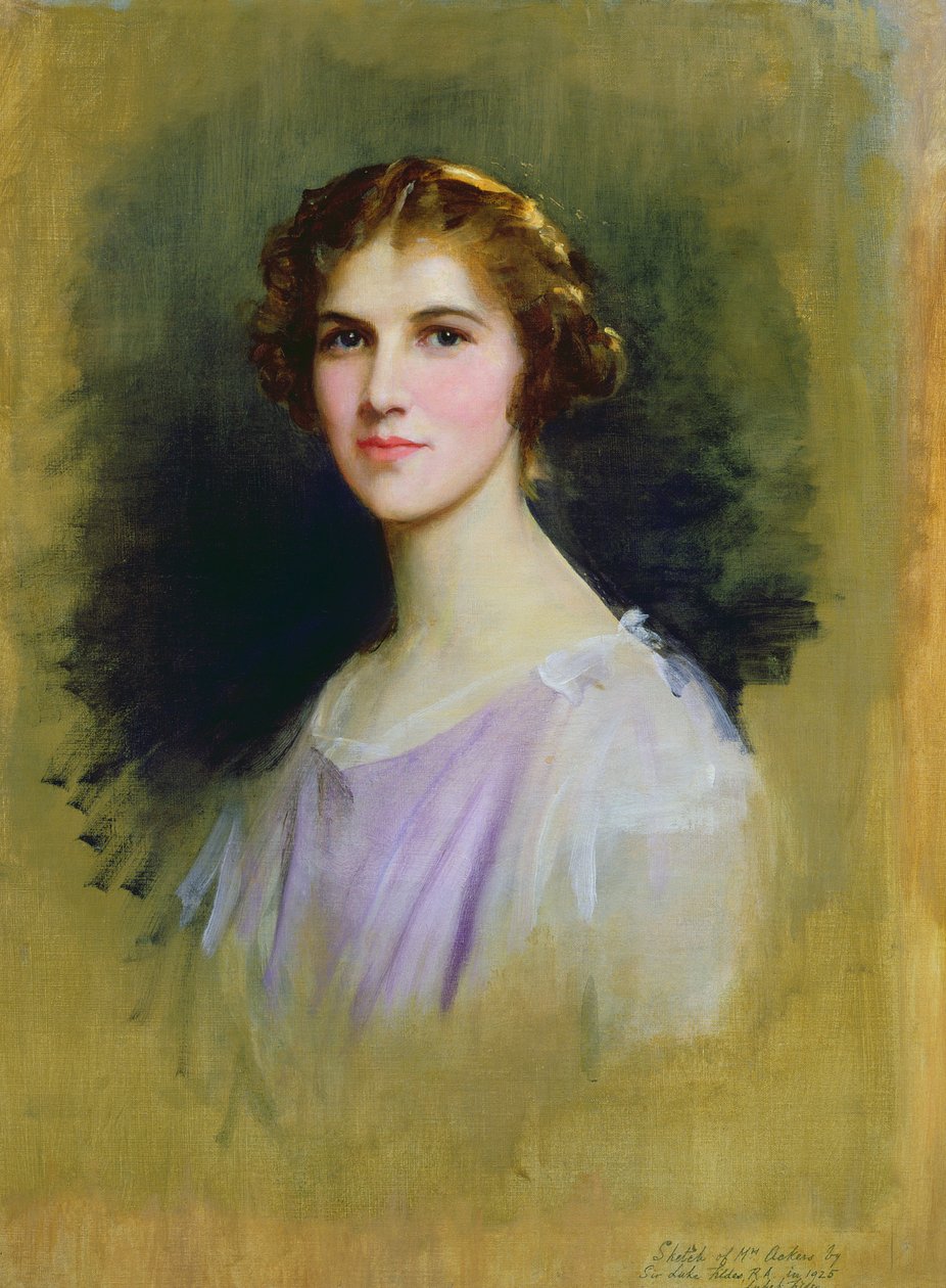 Skitse til et portræt af fru Ackers, 1925 af Samuel Luke Fildes