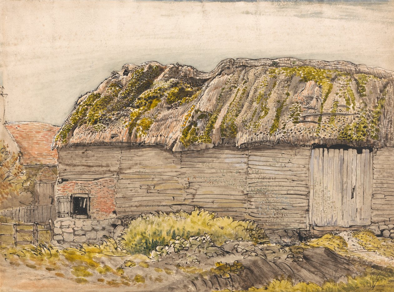 En stald med et moset tag, Shoreham af Samuel Palmer