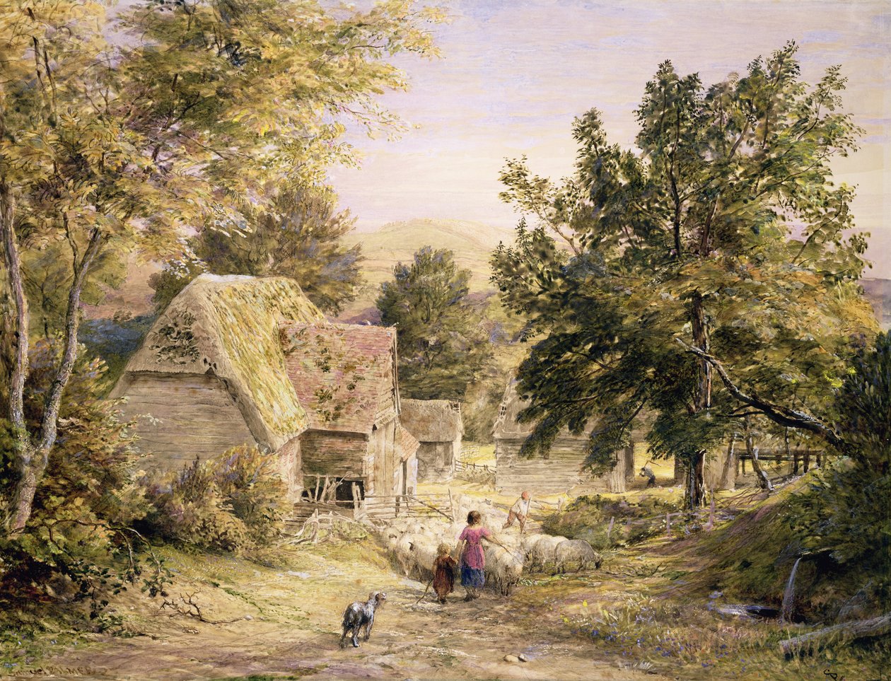 En gårdsplads nær Princes Risborough, 18456 af Samuel Palmer