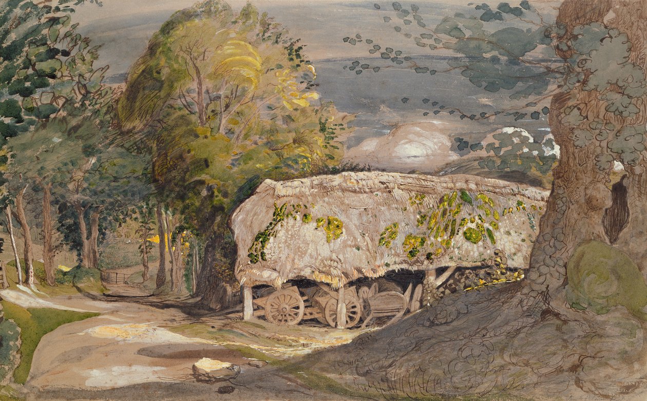 Landskab med lade, Shoreham af Samuel Palmer