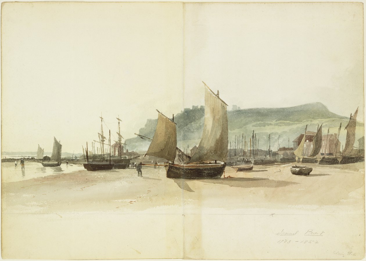 The Beach at Low Tide (wc over grafit på papir) af Samuel Prout