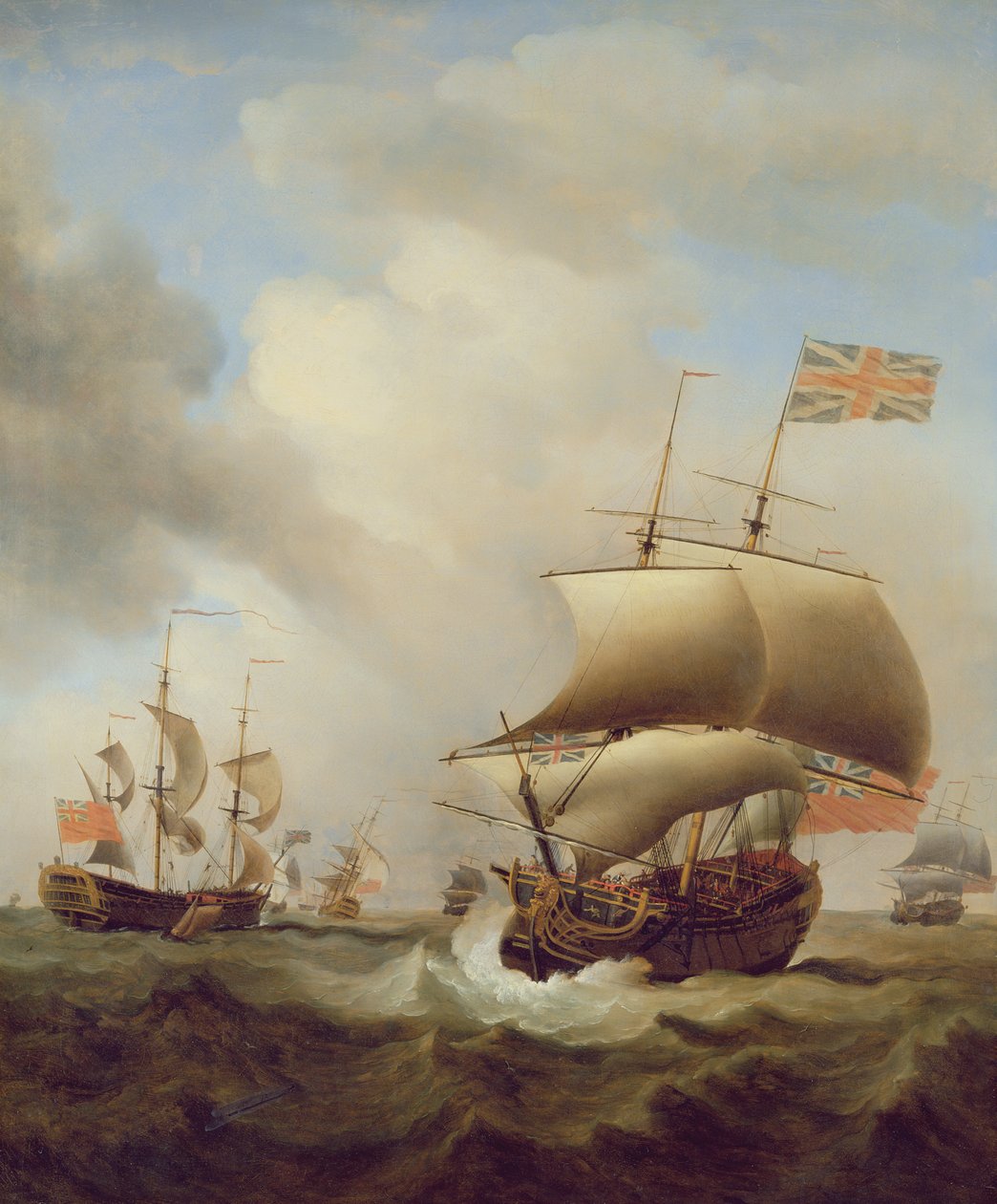 Forsendelse i et uroligt hav, 1753 af Samuel Scott