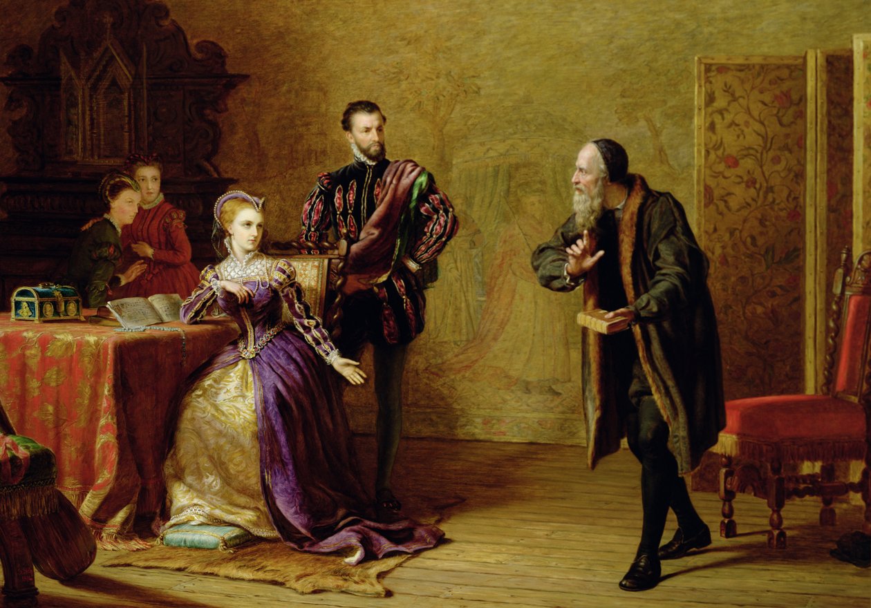 Mary, Queen of Scots (1542-87) og John Knox (ca. 1512-72) af Samuel Sidley