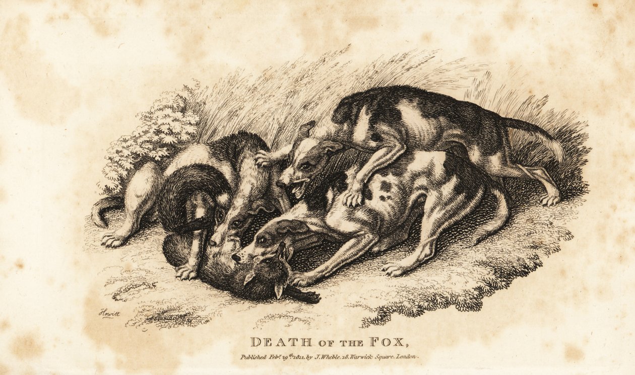 Rævens død af Samuel (after) Howitt
