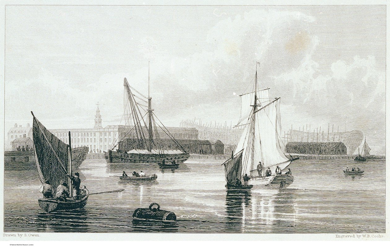 Deptford, ca. 1812 (radering) af Samuel (after) Owen