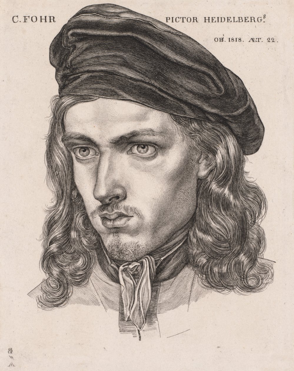 Portræt af Carl Philipp Fohr, 1818. af Samuel Amsler