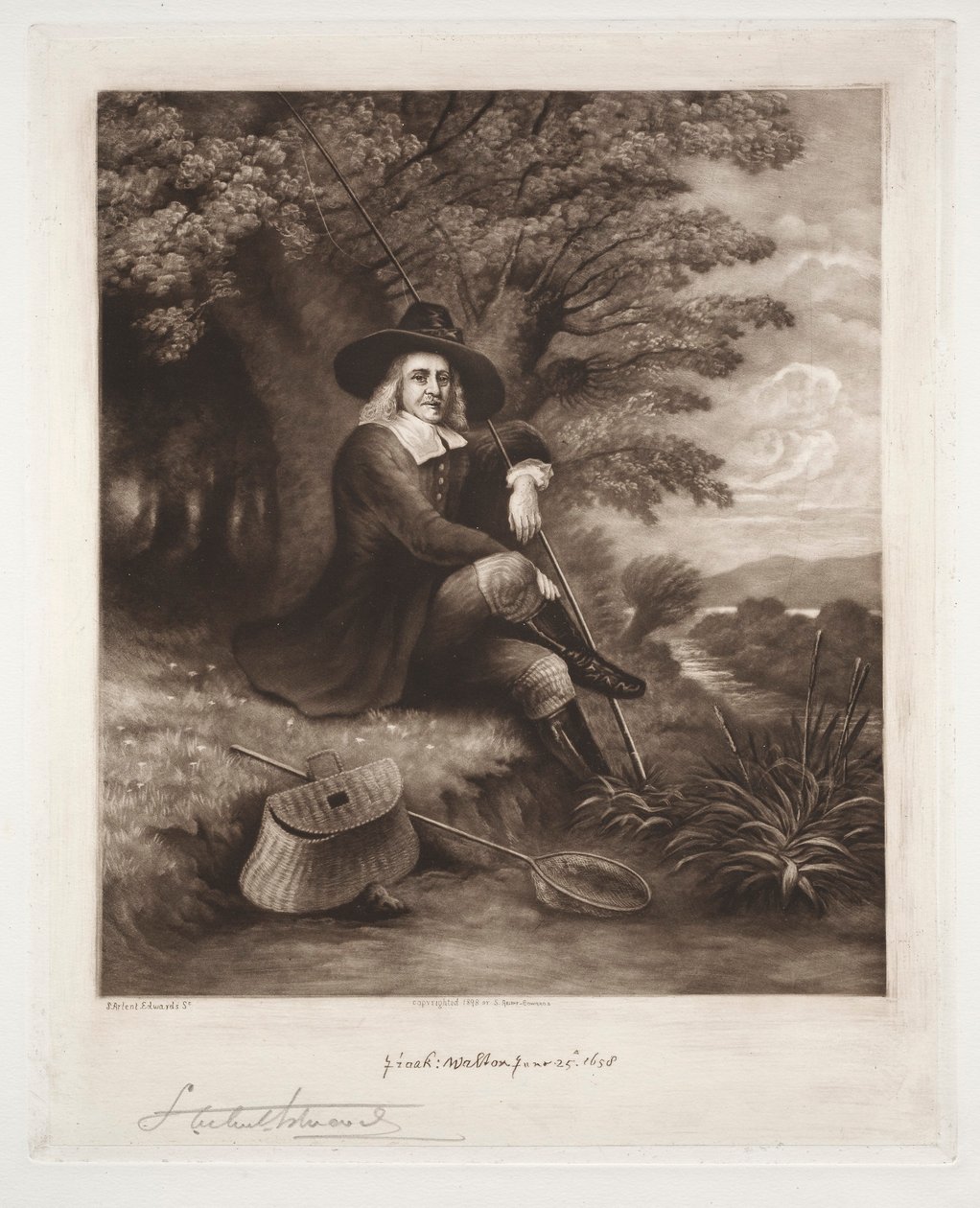 Isaac Walton, 1898. af Samuel Arlent Edwards