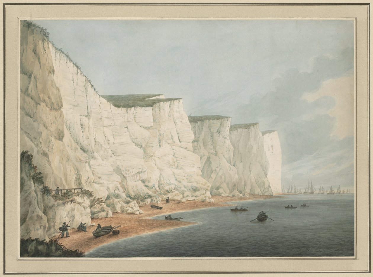 Flåden ud for kysten, Beachy Head af Samuel Atkins