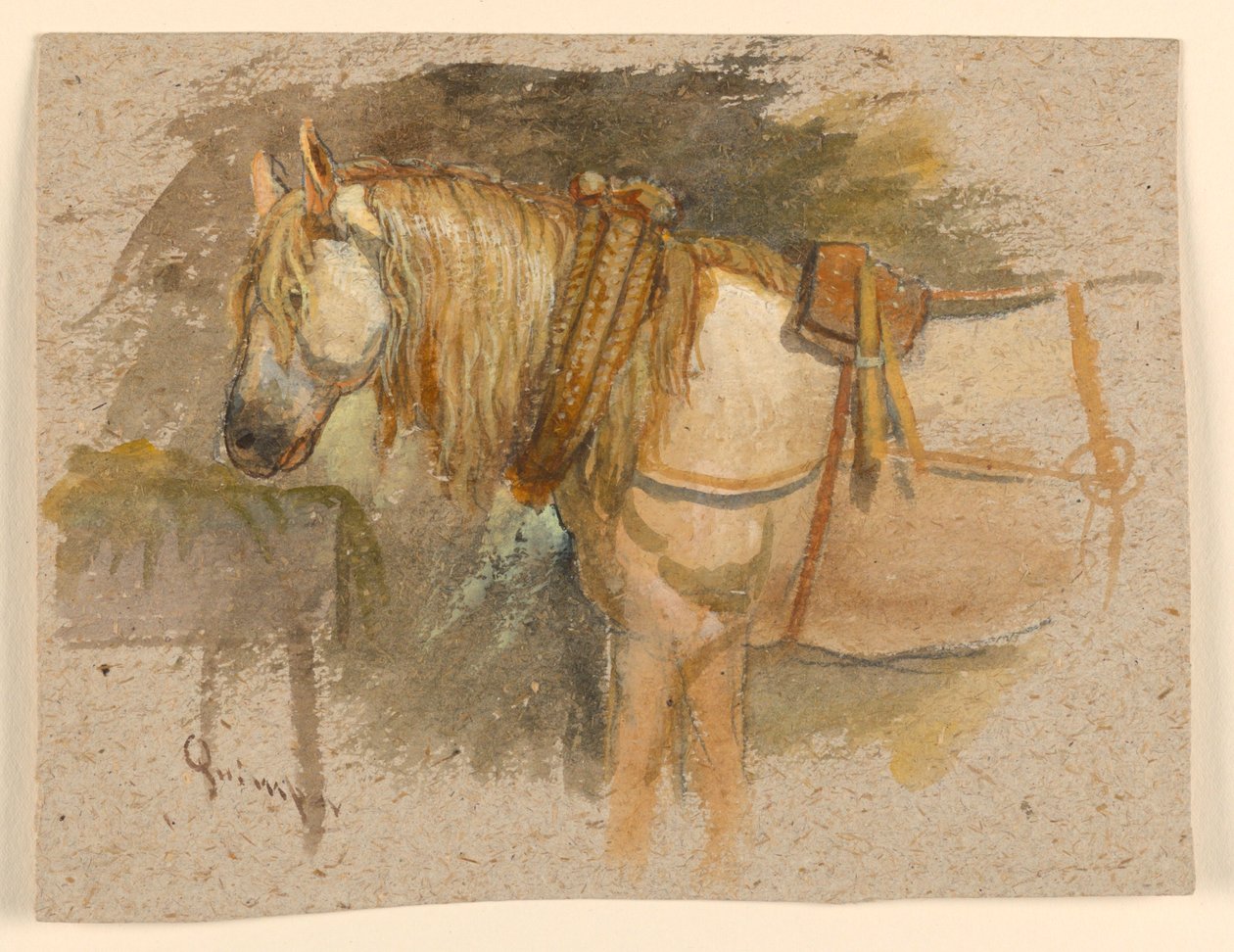 Studie af en hest, Quimper, Bretagne af Samuel Colman