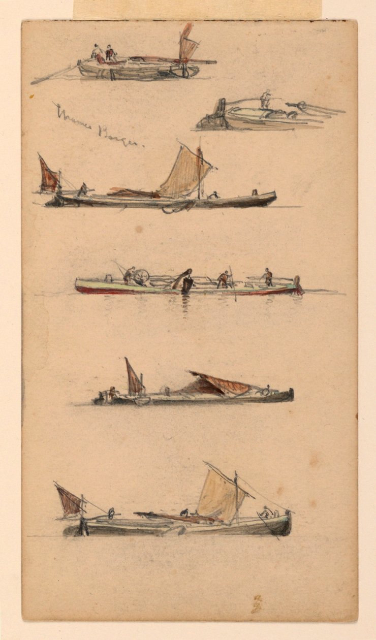 Thames Barges af Samuel Colman