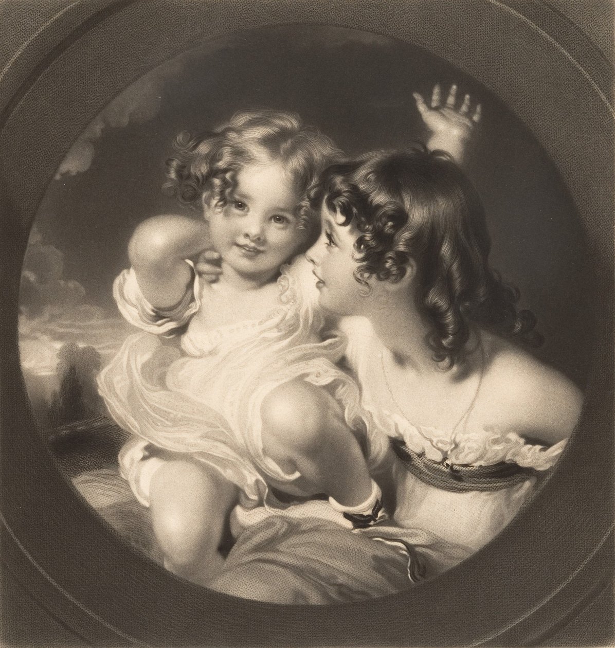 Natur The Calmady Children, 1835. af Samuel Cousins