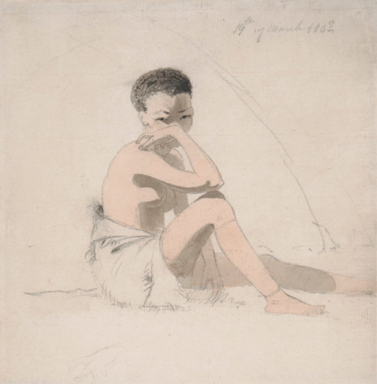 Korah pige siddende af Samuel Daniell
