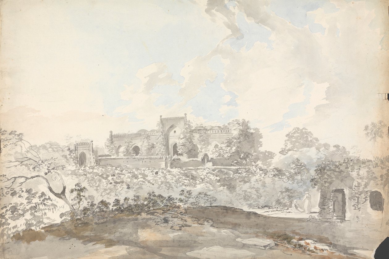 Den gamle moske ved Rajmahal [Rajmahal] af Samuel Davis