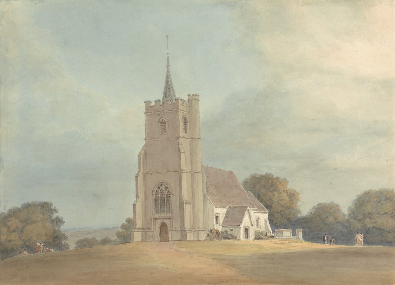 Kirken i Knebworth Park af Samuel Davis
