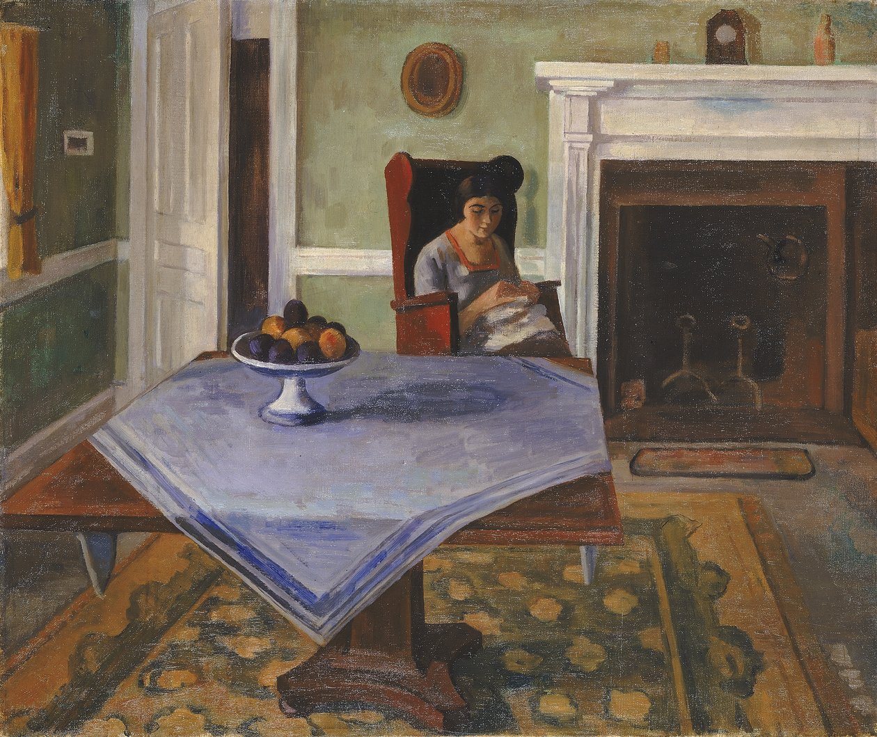 Gårdinteriør, ca. 1924. af Samuel Halpert