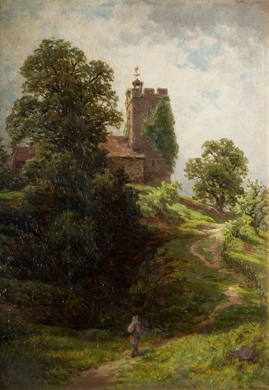 Wigmore Church, nær Ludlow, 1880. af Samuel Henry Baker