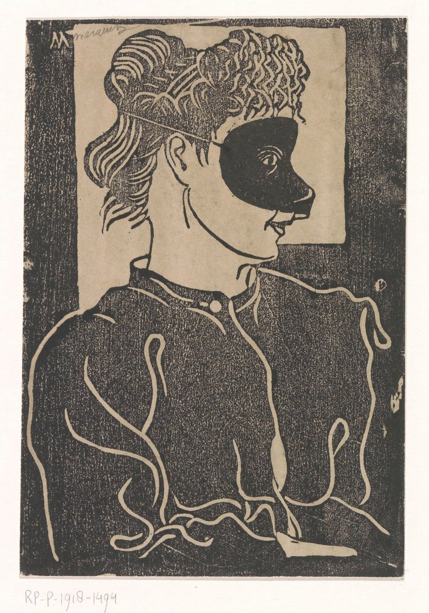 maskeret kvinde af Samuel Jessurun de Mesquita (signed by artist)