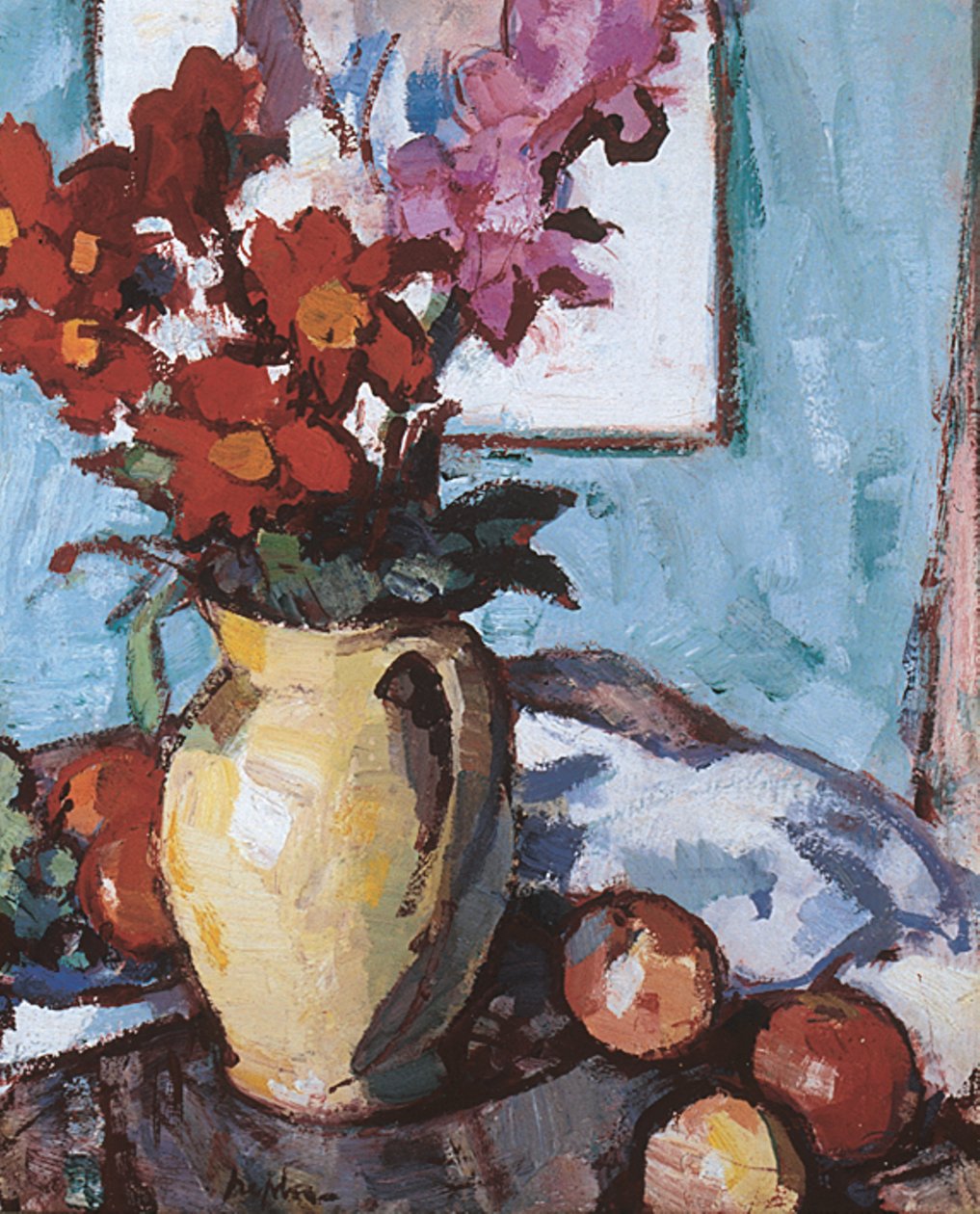 Dahliaer og Gladioli (olie på lærred) af Samuel John Peploe