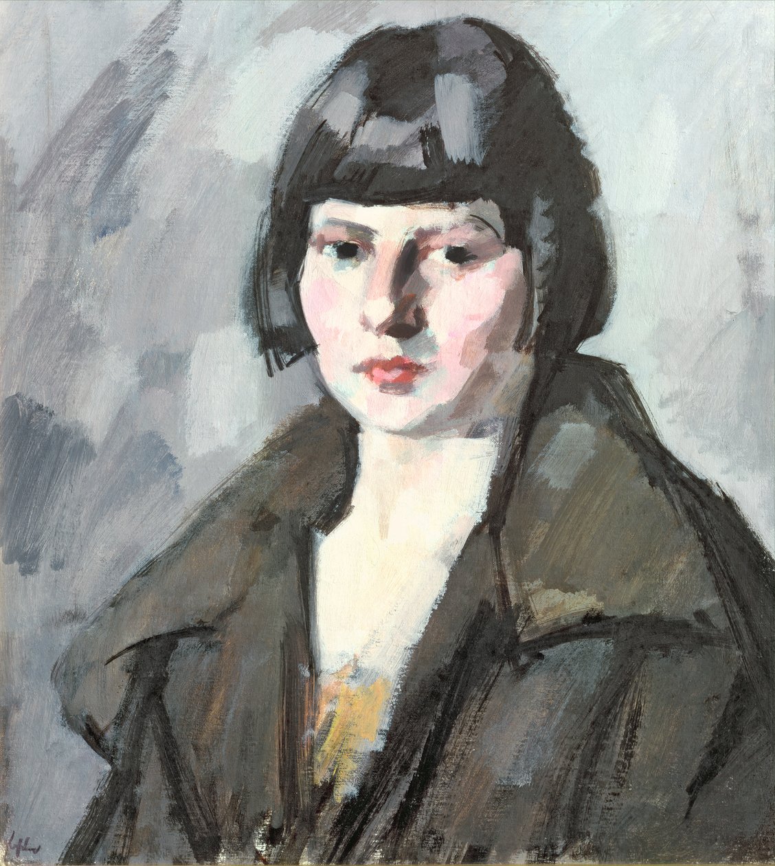 Hoved af en ung pige, ca. 1920 af Samuel John Peploe