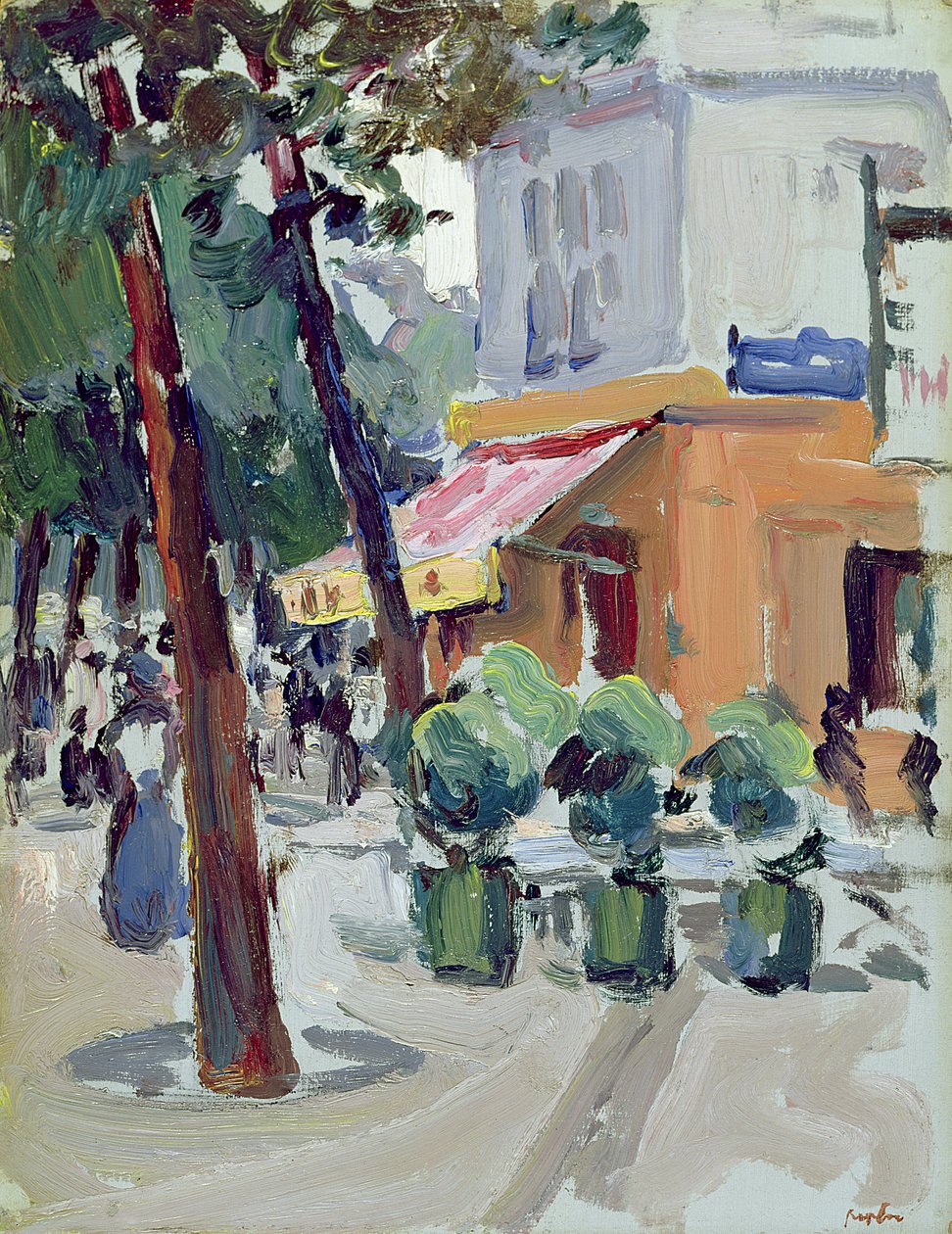 Luxembourg Gardens, Paris (olie på panel) af Samuel John Peploe