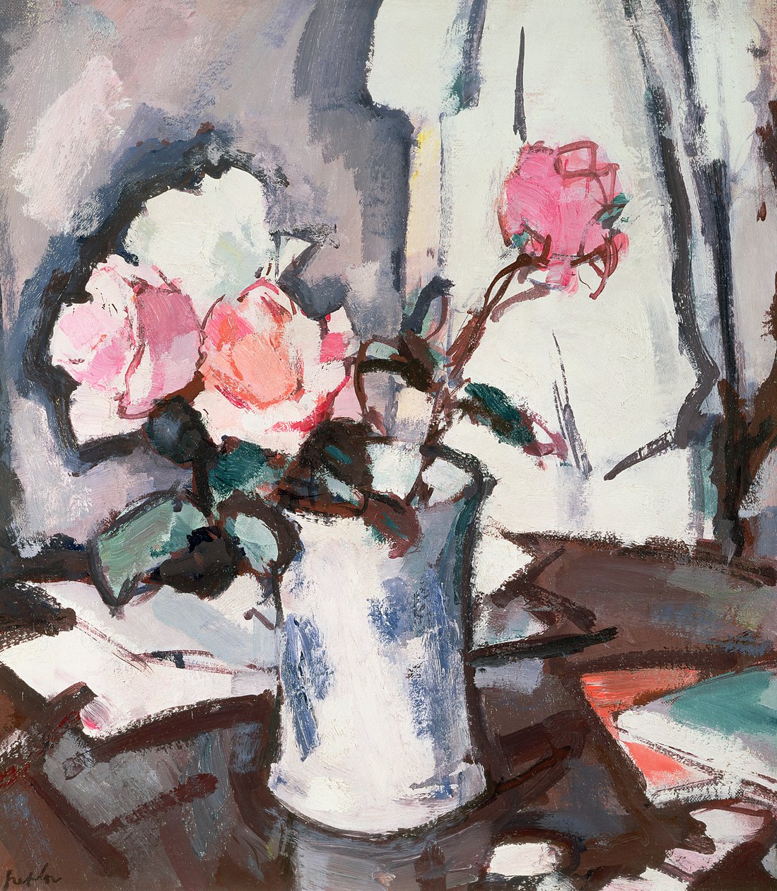 Pink Roses (olie) af Samuel John Peploe