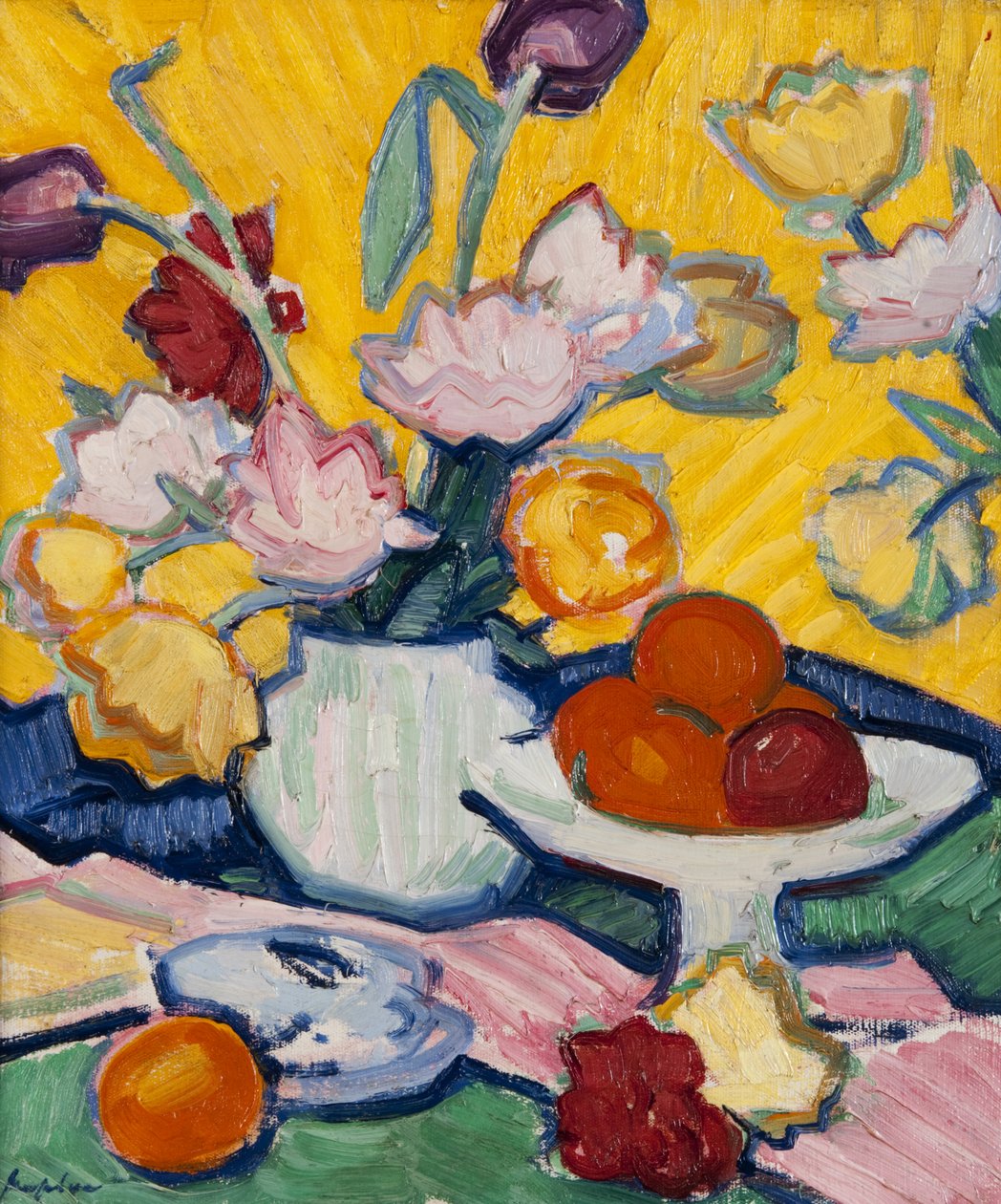 Tulipaner i en keramikvase, 1910-14 af Samuel John Peploe