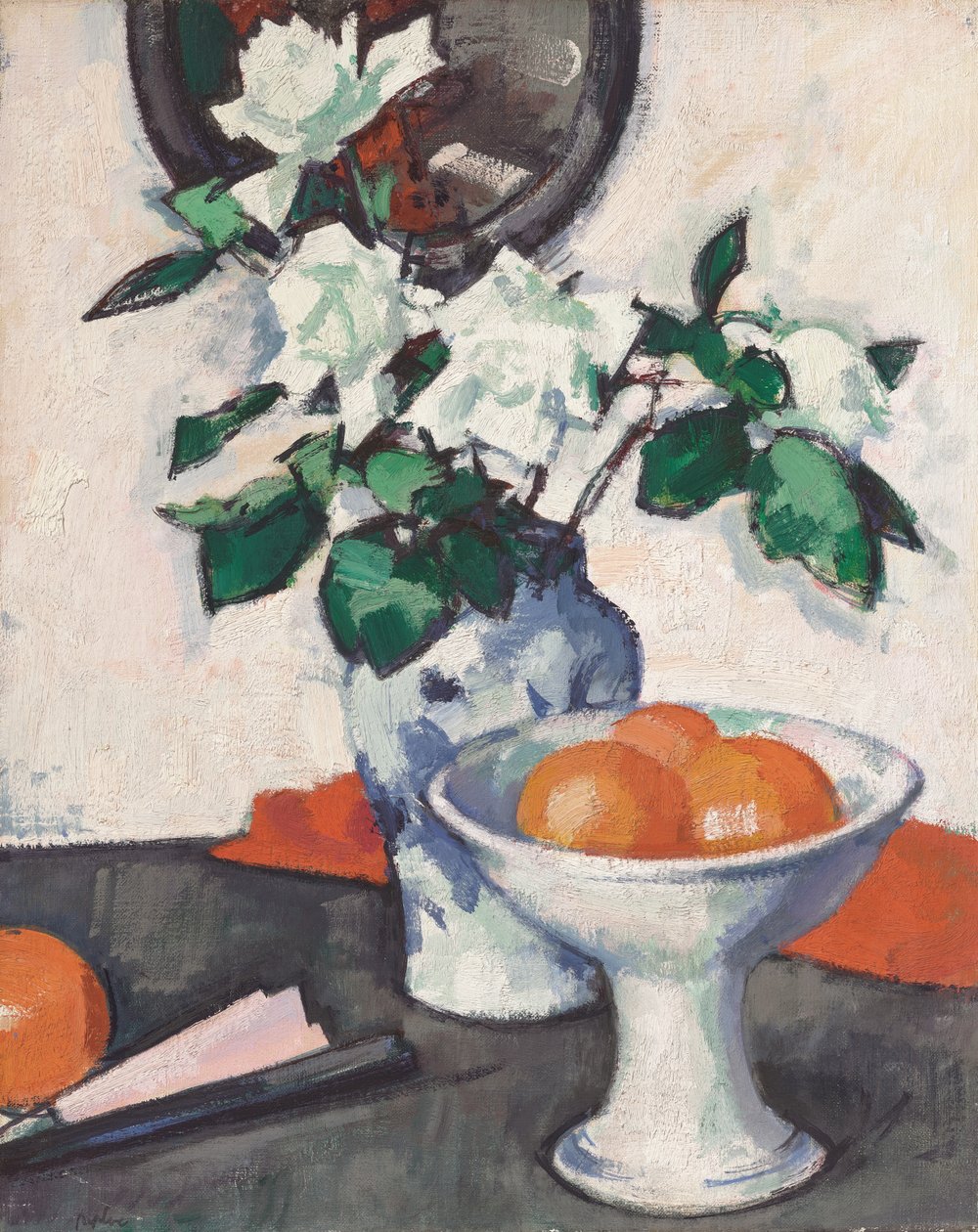 Hvide roser, ca. 1924 (olie på lærred) af Samuel John Peploe