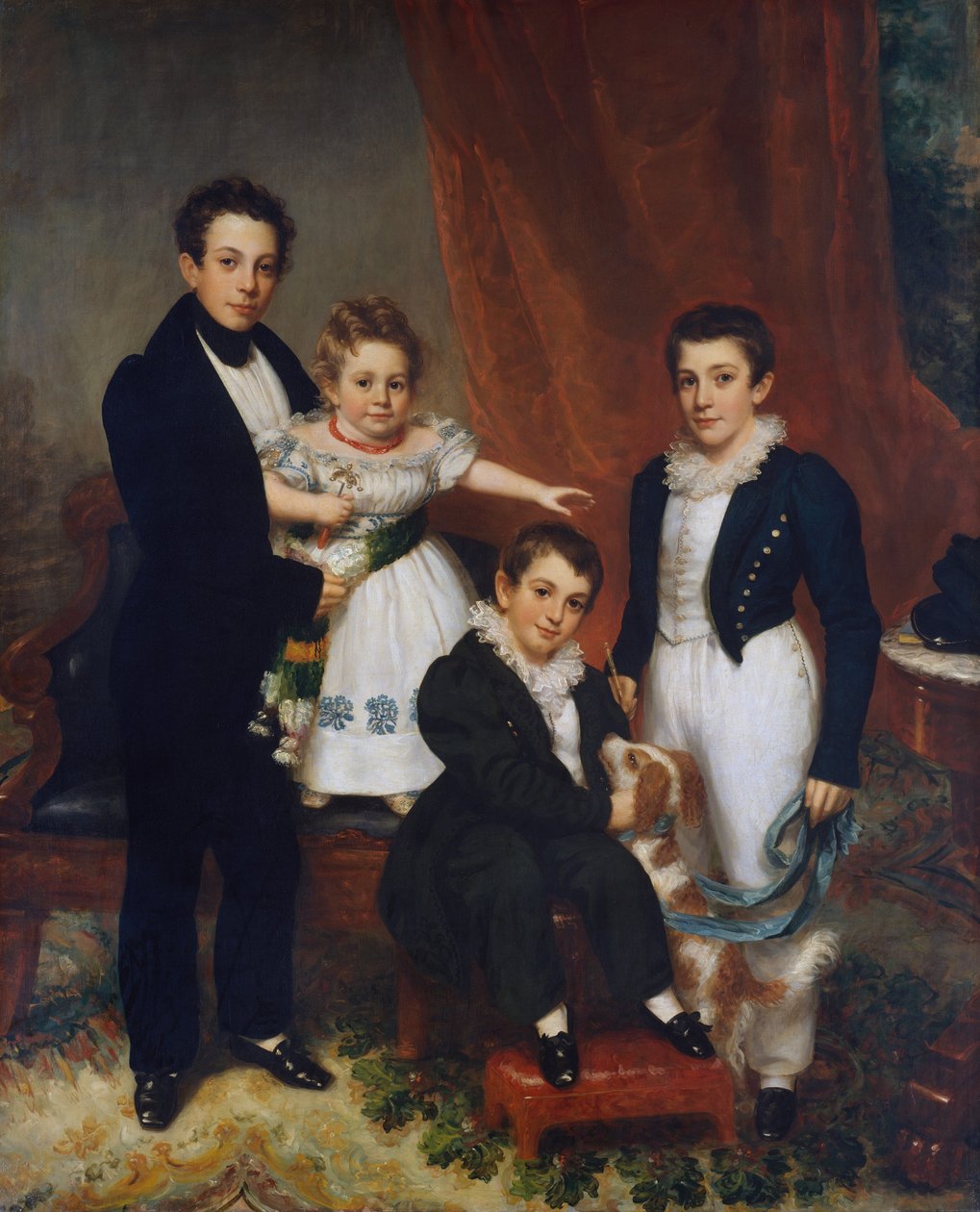 Knappebørnene, ca. 1833-34. af Samuel Lovett Waldo