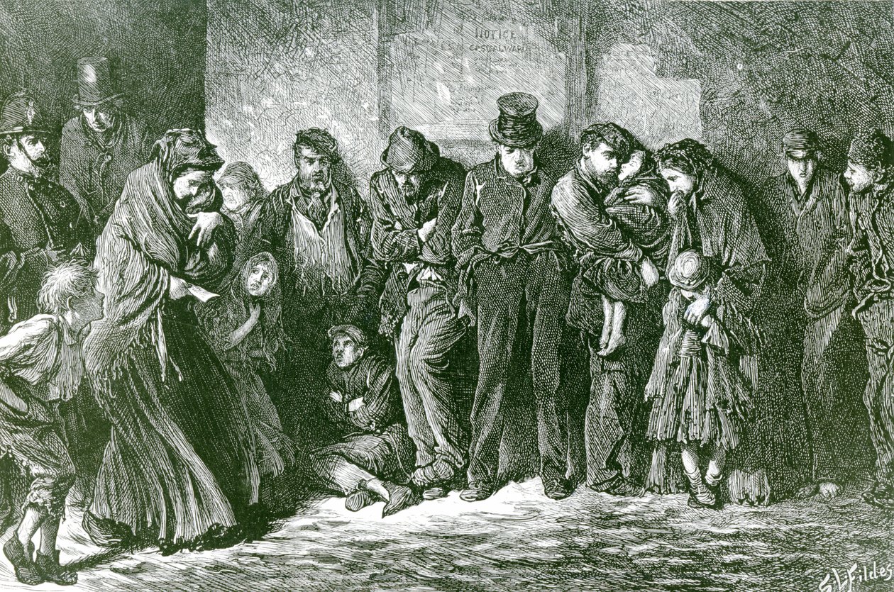Houseless and Hungry, 1869dani af Samuel Luke Fildes