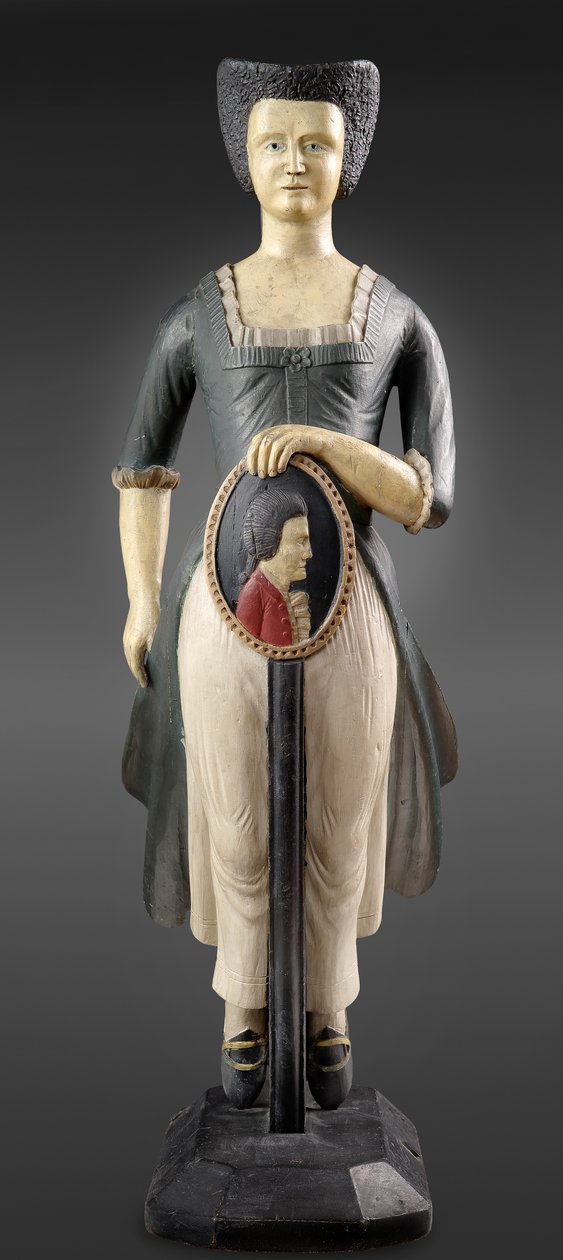Model af en galionsfigur, ca. 1800 (bemalet træ) af Samuel McIntire