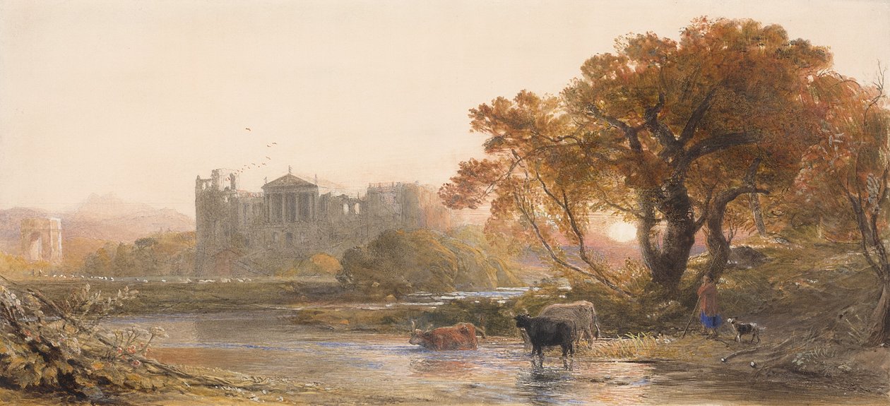 Aften i Italien, den øde villa, 1845 af Samuel Palmer