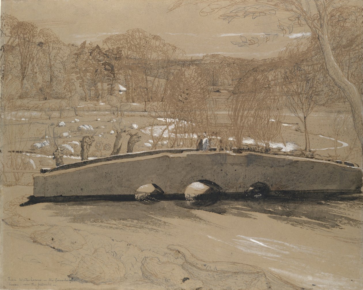 Broen ved Shoreham, ca. 1829. af Samuel Palmer