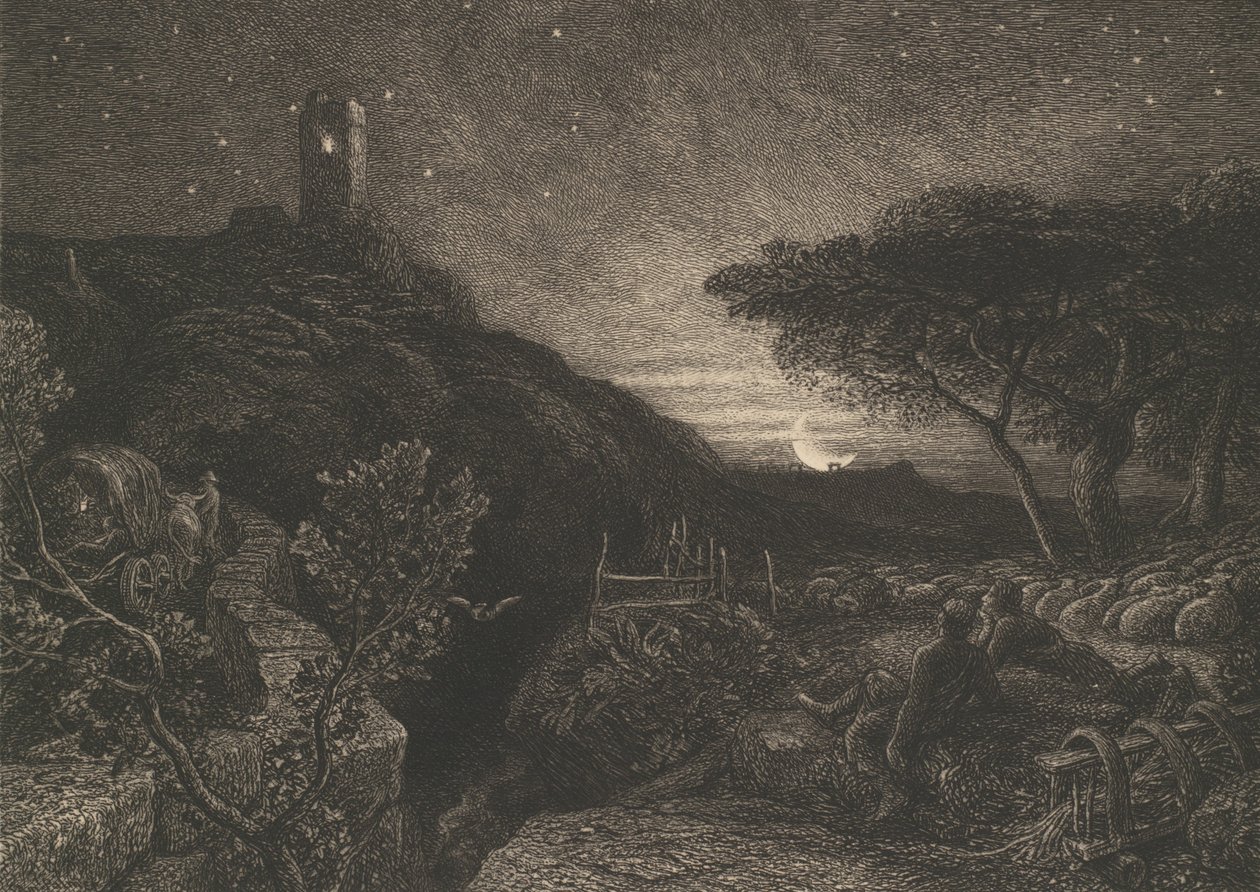 Det ensomme tårn, 1879. af Samuel Palmer