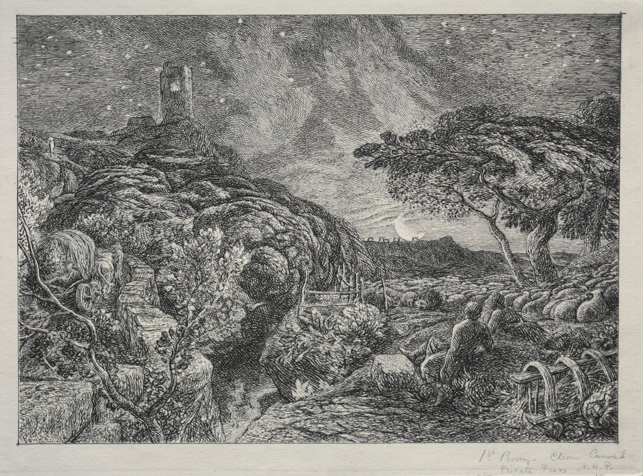 Det ensomme tårn, 1879. af Samuel Palmer