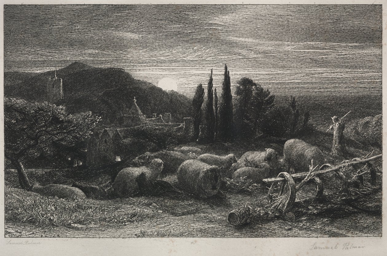 Den stigende måne af Samuel Palmer